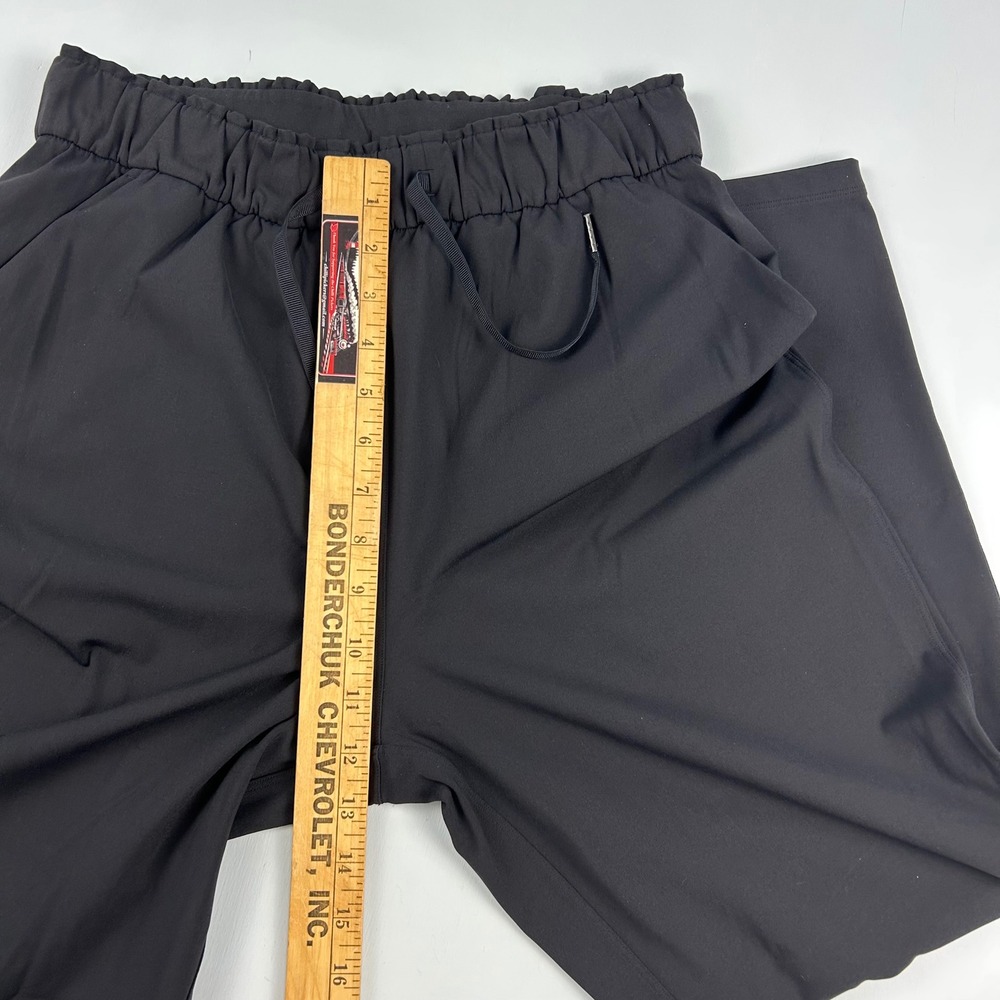 Lululemon Stretch High-Rise Pant Black Straight Leg Drawstring Trousers 7/8 Sz 8 - Picture 4 of 9